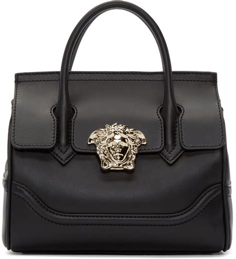 versace black leather handbag